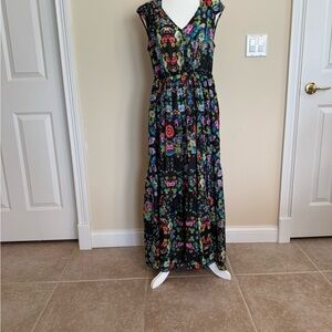 Johnny Was Silk Floral Maxi Dress
